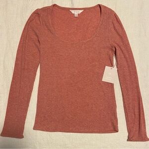 LC Lauren Conrad Women's Ribbed Long Sleeve Top